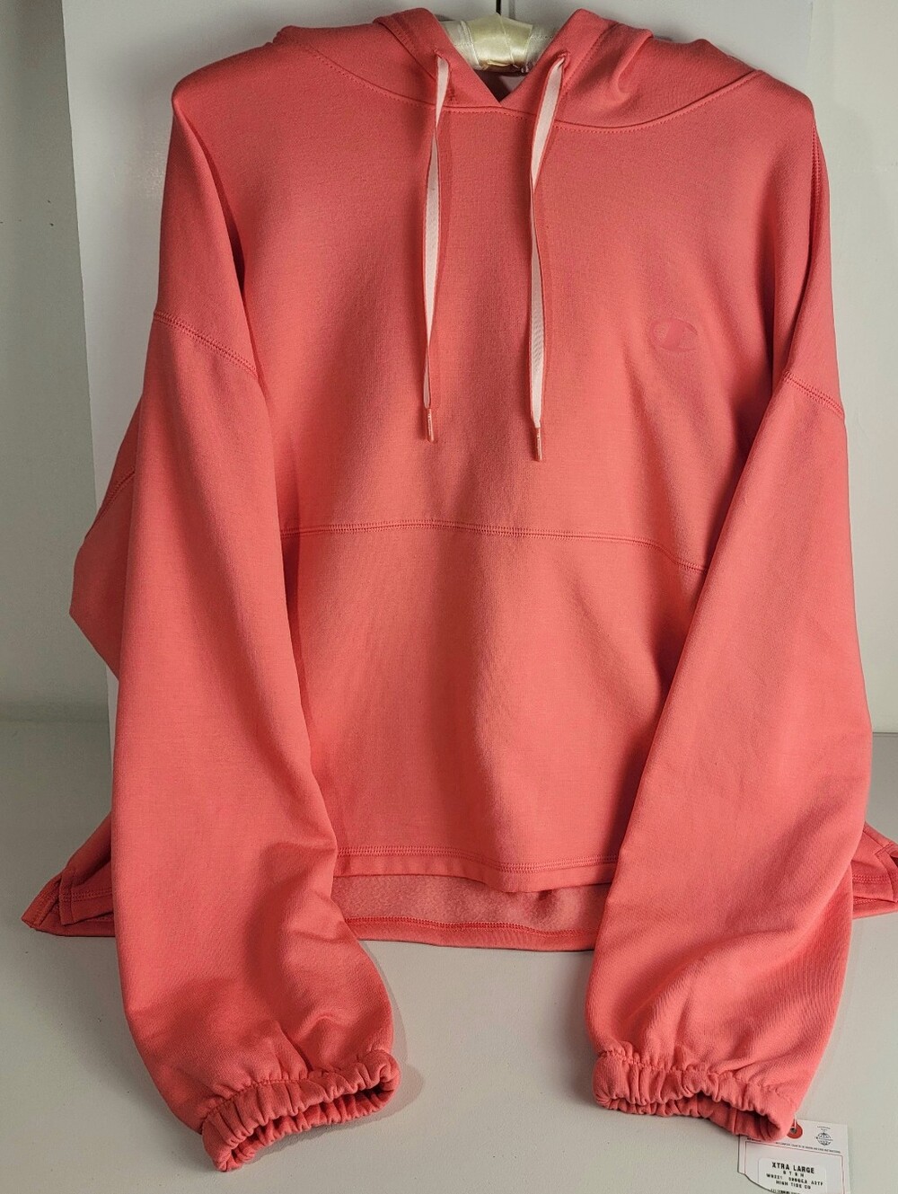 NWT Champion Cropped Hoodie Women's XL Soft Modal Blend, Apricot, Muted C Logo